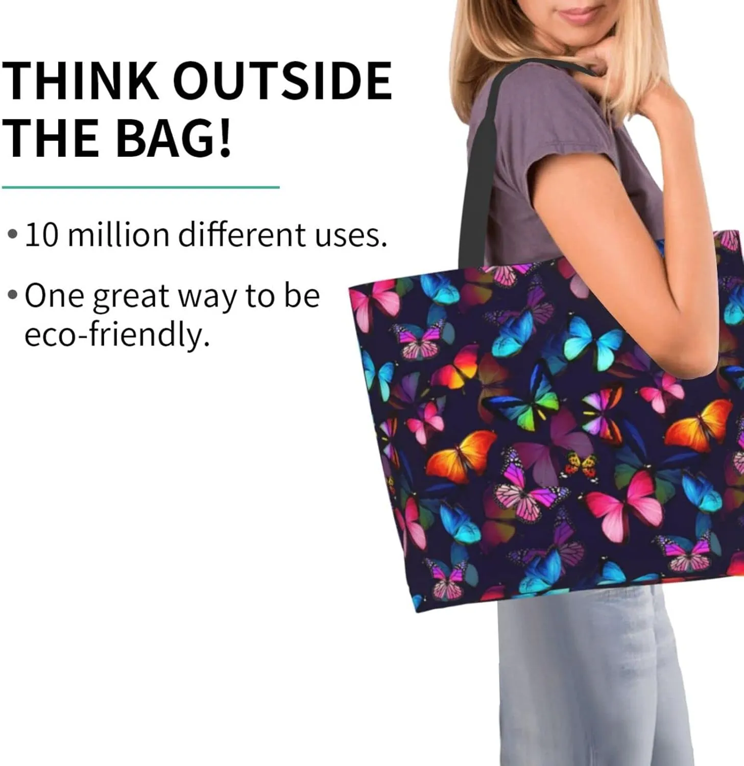 Large Tote Bag For Women Reusable Grocery Bag Waterproof Shopping Handbag