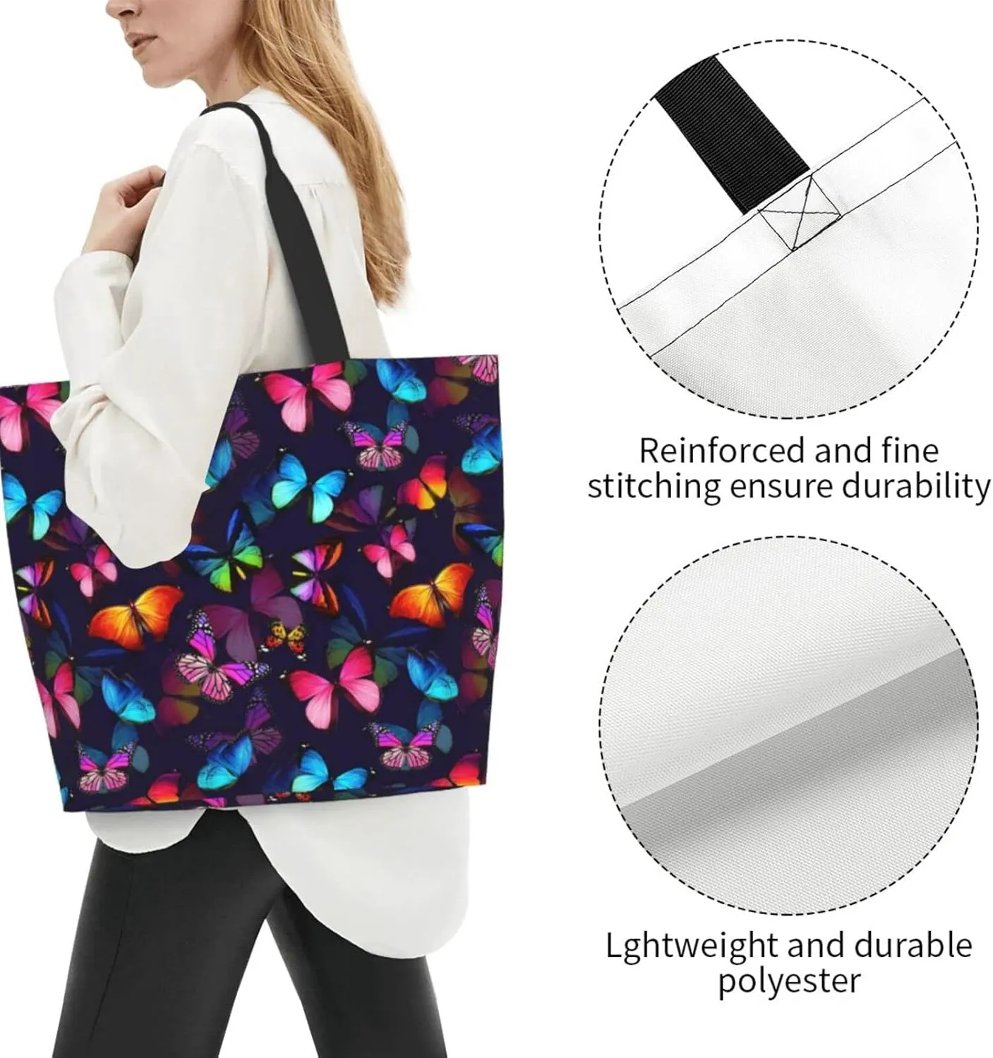 Large Tote Bag For Women Reusable Grocery Bag Waterproof Shopping Handbag