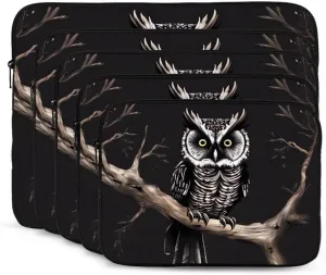Late Night Owl Laptop Case 15 inch Portable Computer Sleeve Shockproof Fashion Laptop Bag for Women Men Briefcase