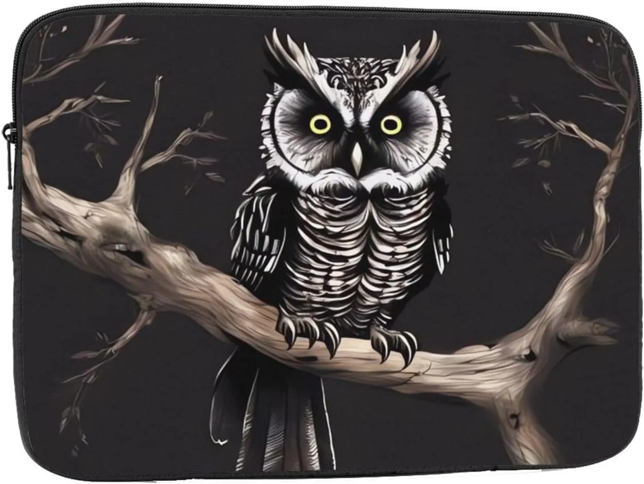 Late Night Owl Laptop Case 15 inch Portable Computer Sleeve Shockproof Fashion Laptop Bag for Women Men Briefcase