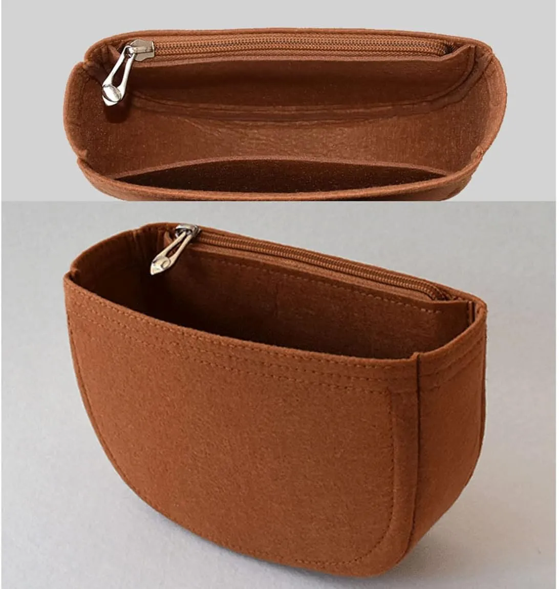 Lckaey Felt Insert Purse Organizer for saddle bag bobby liner bag handbag storage bag2045black-S