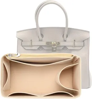 Lckaey Purse Organizer for Hermes birkin 25 bags Felt organizer insert Y013beige-S