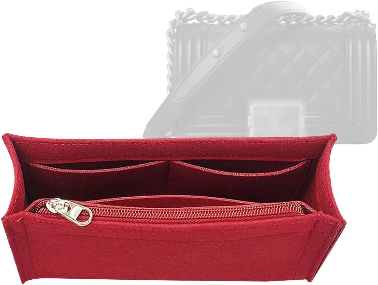 Lckaey Purse Organizer for leboy bag insert Felt organizer Handbags insert Bag in Bag Y094claret-S
