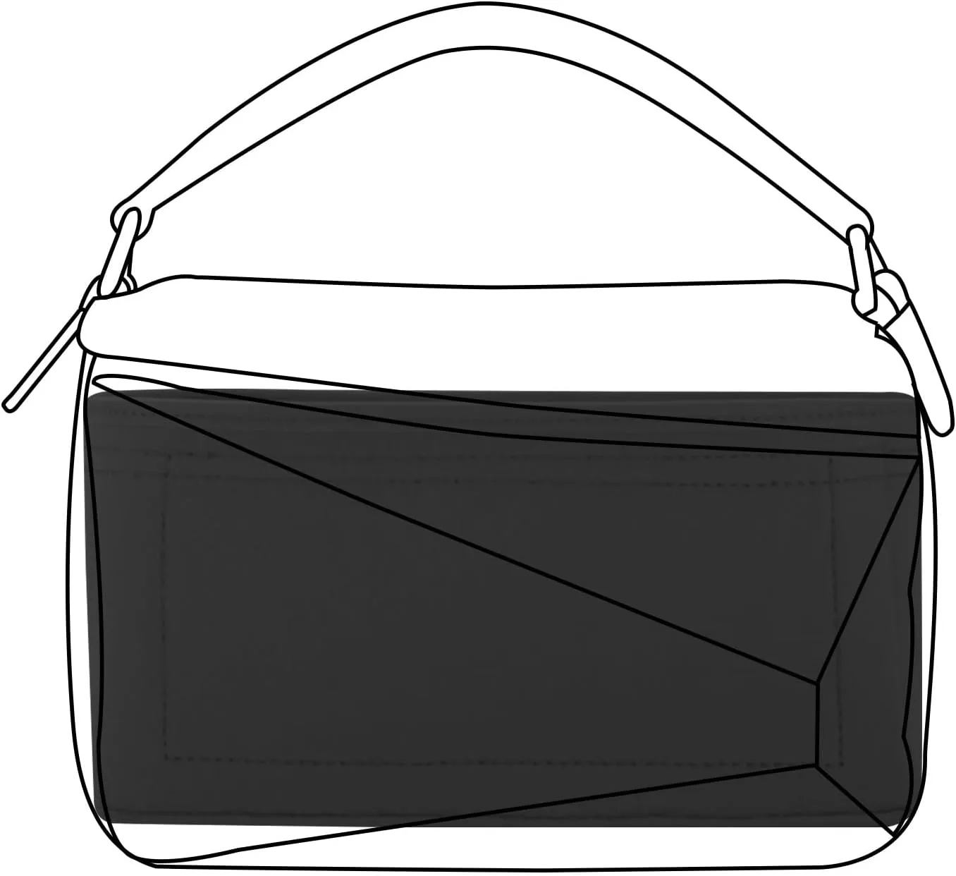 Lckaey Purse Organizer insert for loewe puzzle Handbag bag Felt insert Y091black-L