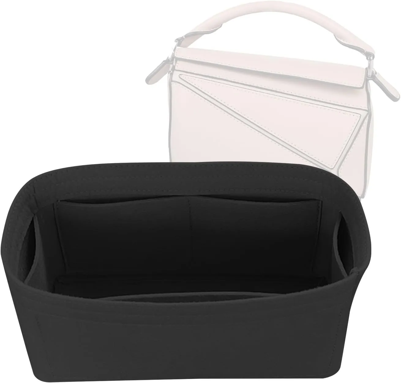 Lckaey Purse Organizer insert for loewe puzzle Handbag bag Felt insert Y091black-L