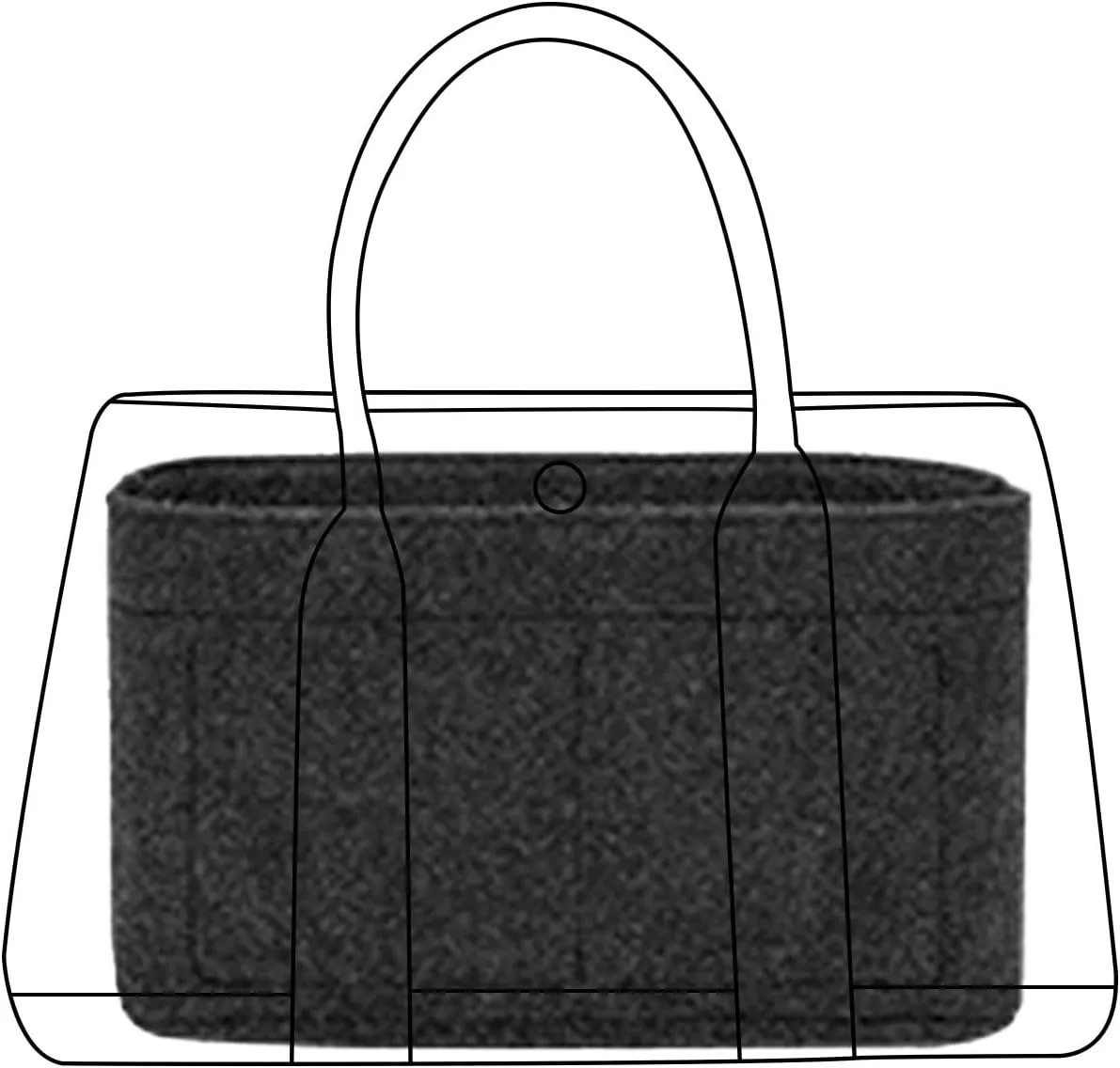 Lckaey tote bag organizer for hermes garden party Purse 30 Handbag Felt insert Y085black-M