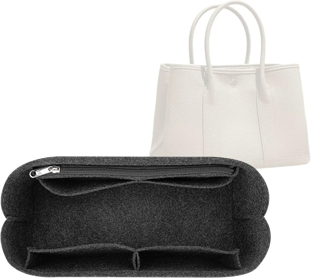 Lckaey tote bag organizer for hermes garden party Purse 30 Handbag Felt insert Y085black-M