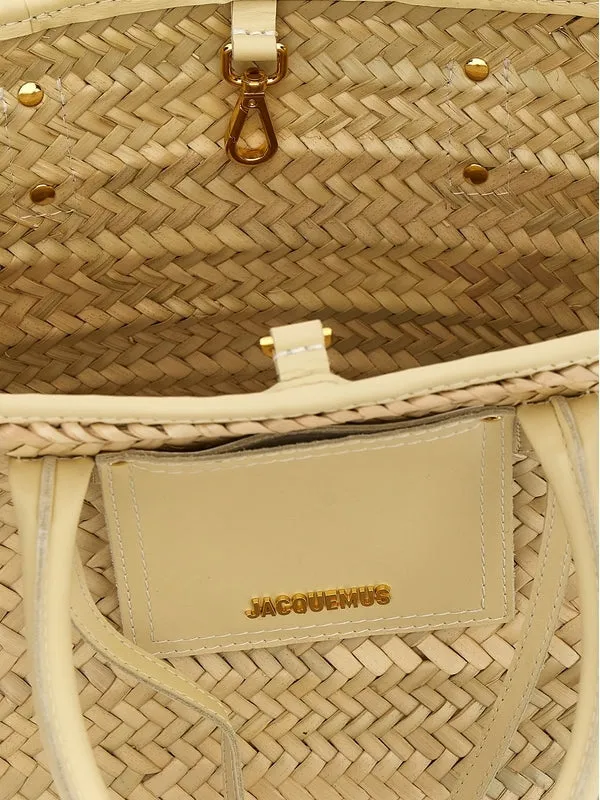 Le Soli Logo Raffia Tote Bag