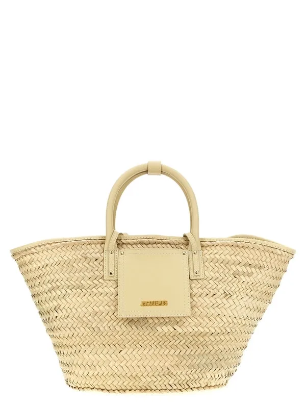 Le Soli Logo Raffia Tote Bag
