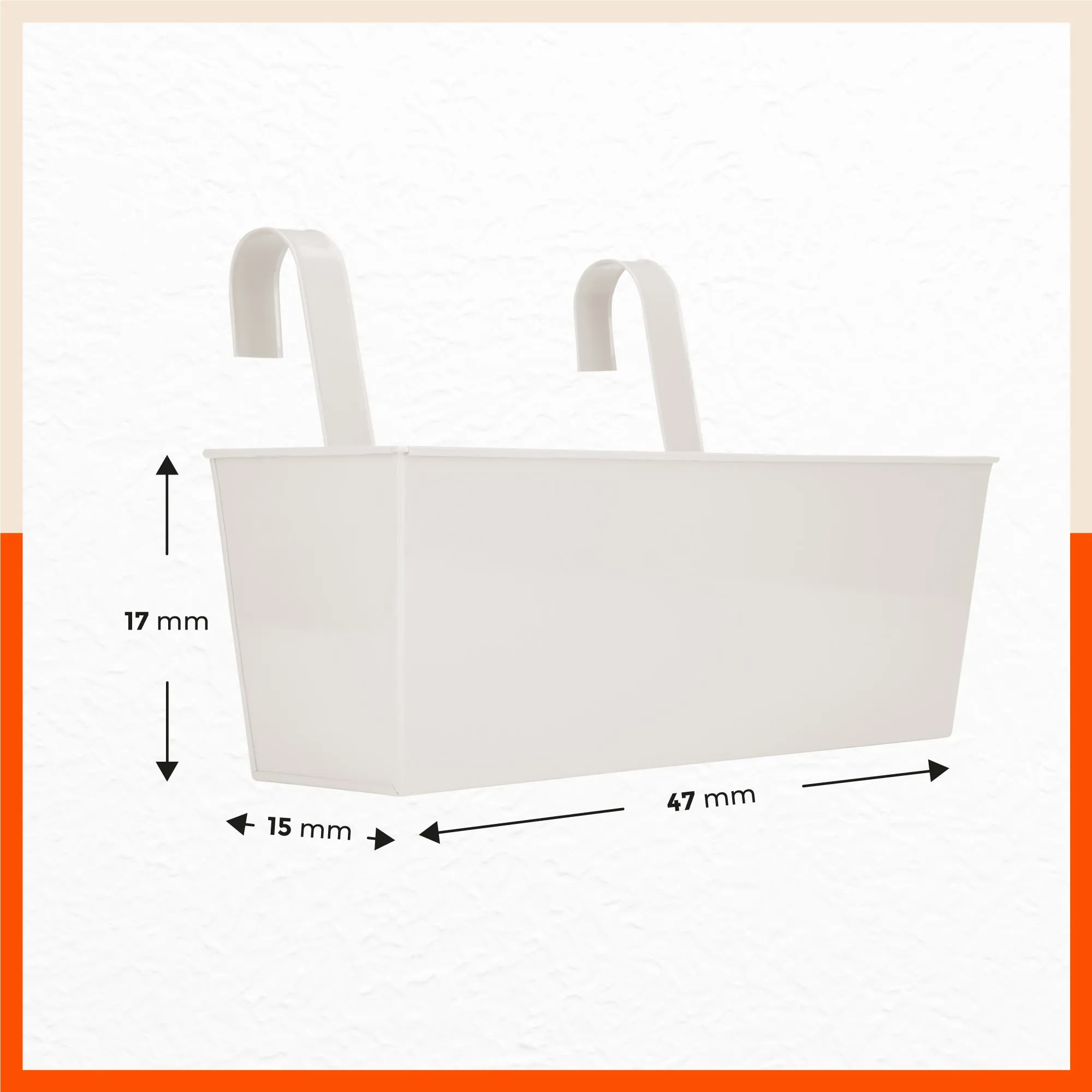 LEA Hanging Metal Pot Holders / Planters for Home / Balcony / Garden | White - Set of 3