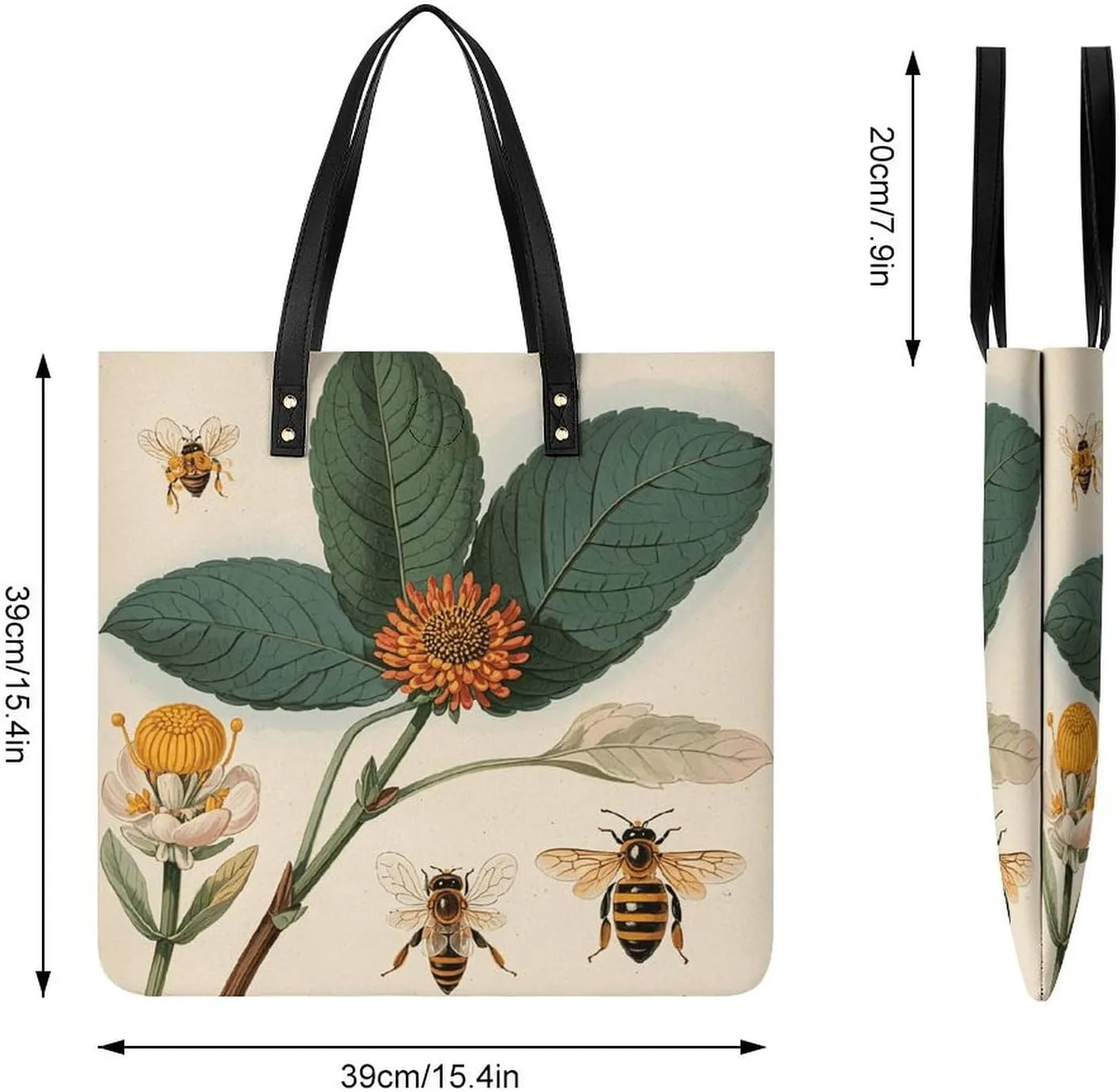 Leather Handbag for Women Tote Bag with Magnetic Buckle A Strawberry Hanging Crossbody Bag Shoulder Bag