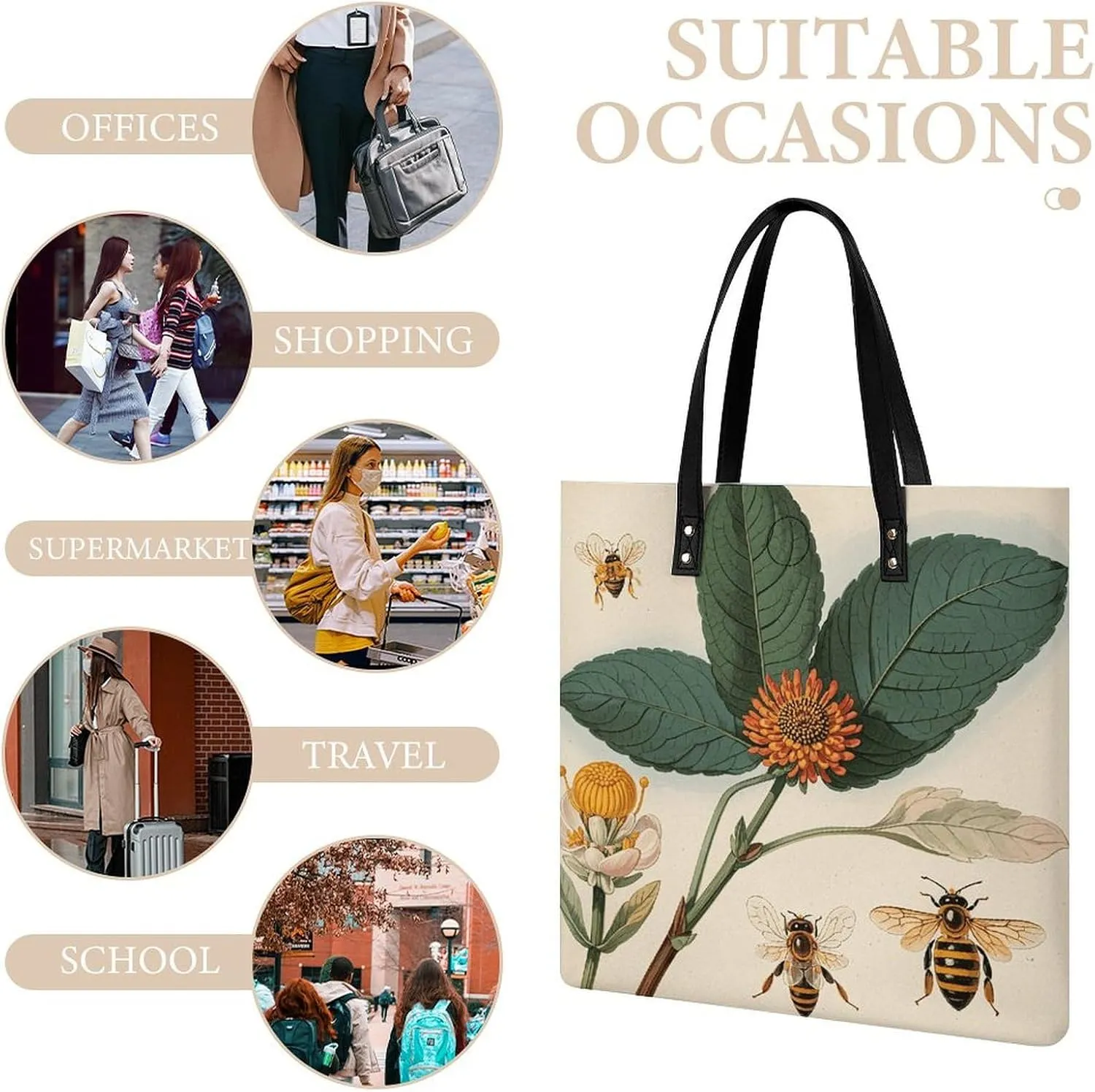 Leather Handbag for Women Tote Bag with Magnetic Buckle A Strawberry Hanging Crossbody Bag Shoulder Bag