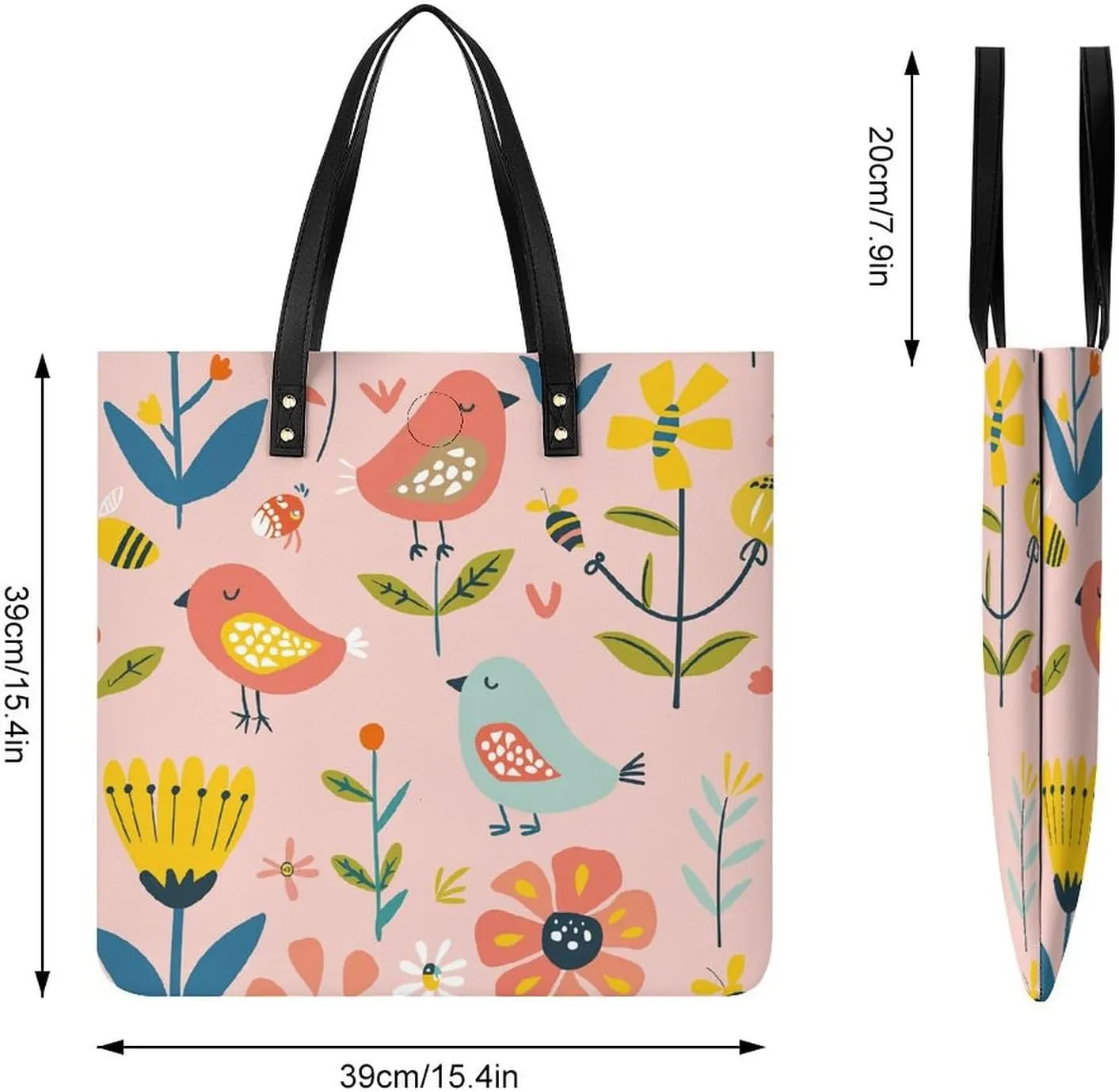Leather Handbag for Women Tote Bag with Magnetic Buckle A Strawberry Hanging Crossbody Bag Shoulder Bag