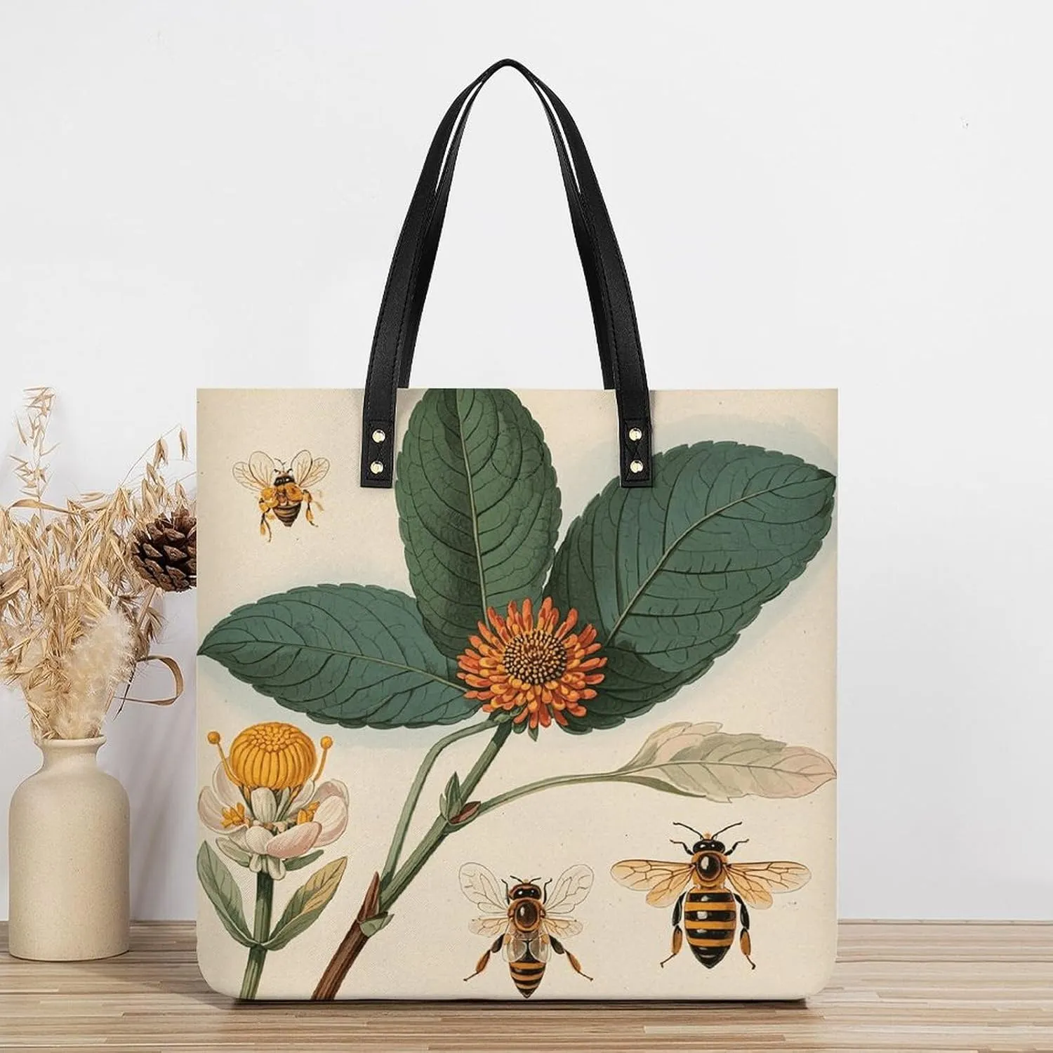 Leather Handbag for Women Tote Bag with Magnetic Buckle A Strawberry Hanging Crossbody Bag Shoulder Bag
