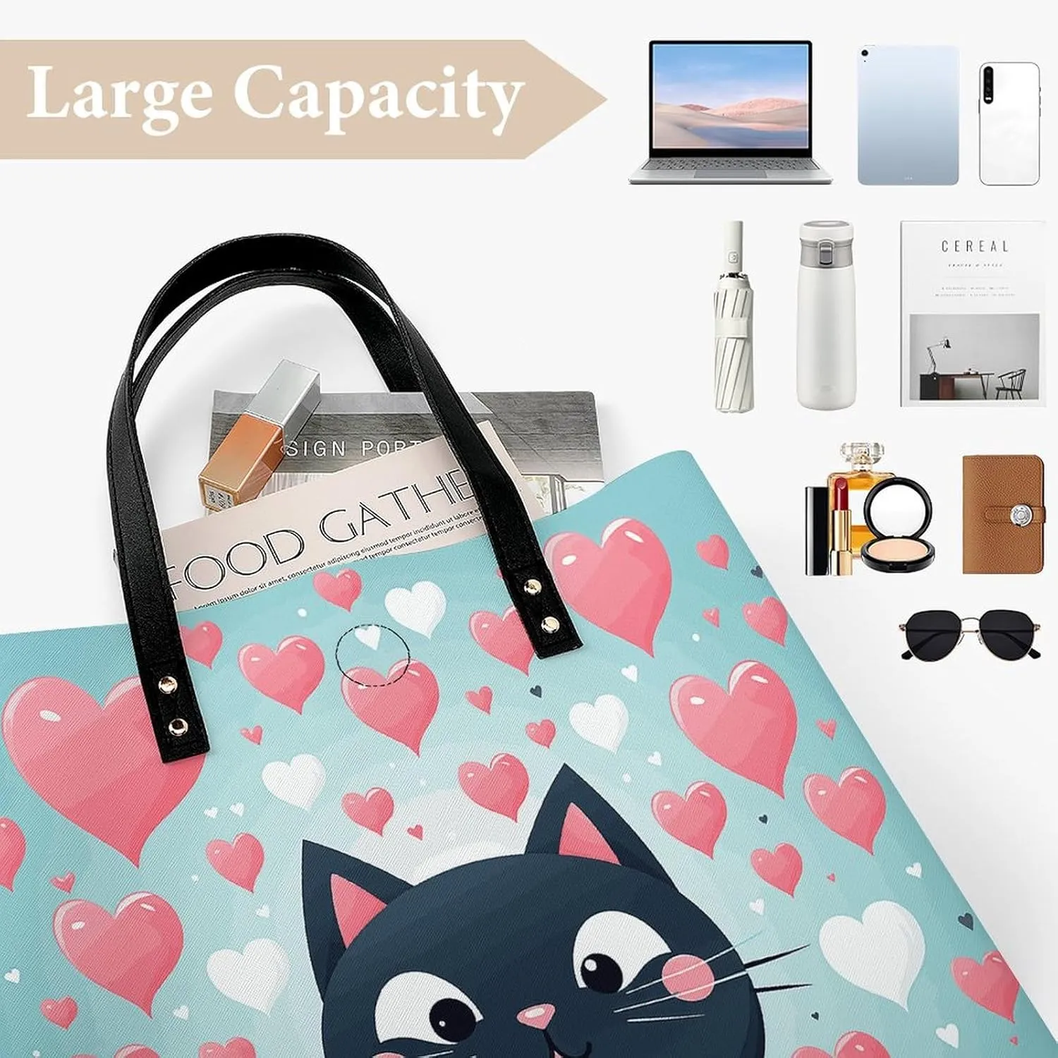 Leather Handbag for Women Tote Bag with Magnetic Buckle Angel with Blue Wings Crossbody Bag Shoulder Bags