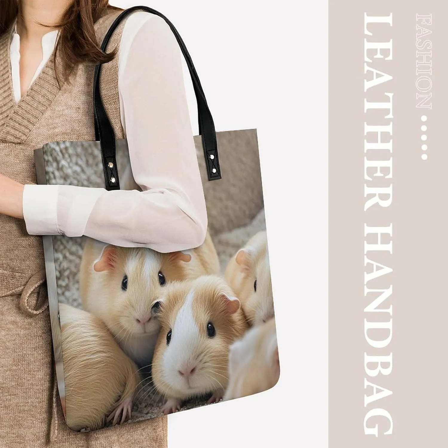 Leather Handbag for Women Tote Bag with Magnetic Buckle Angel with Blue Wings Crossbody Bag Shoulder Bags