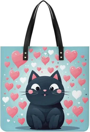 Leather Handbag for Women Tote Bag with Magnetic Buckle Angel with Blue Wings Crossbody Bag Shoulder Bags