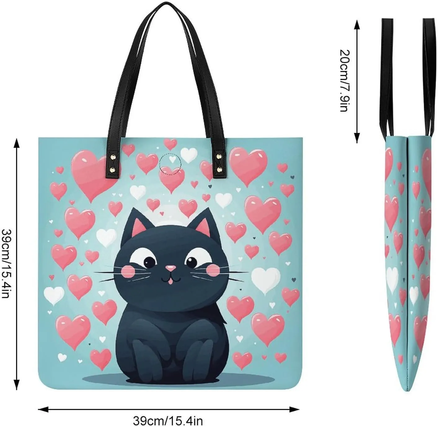 Leather Handbag for Women Tote Bag with Magnetic Buckle Angel with Blue Wings Crossbody Bag Shoulder Bags