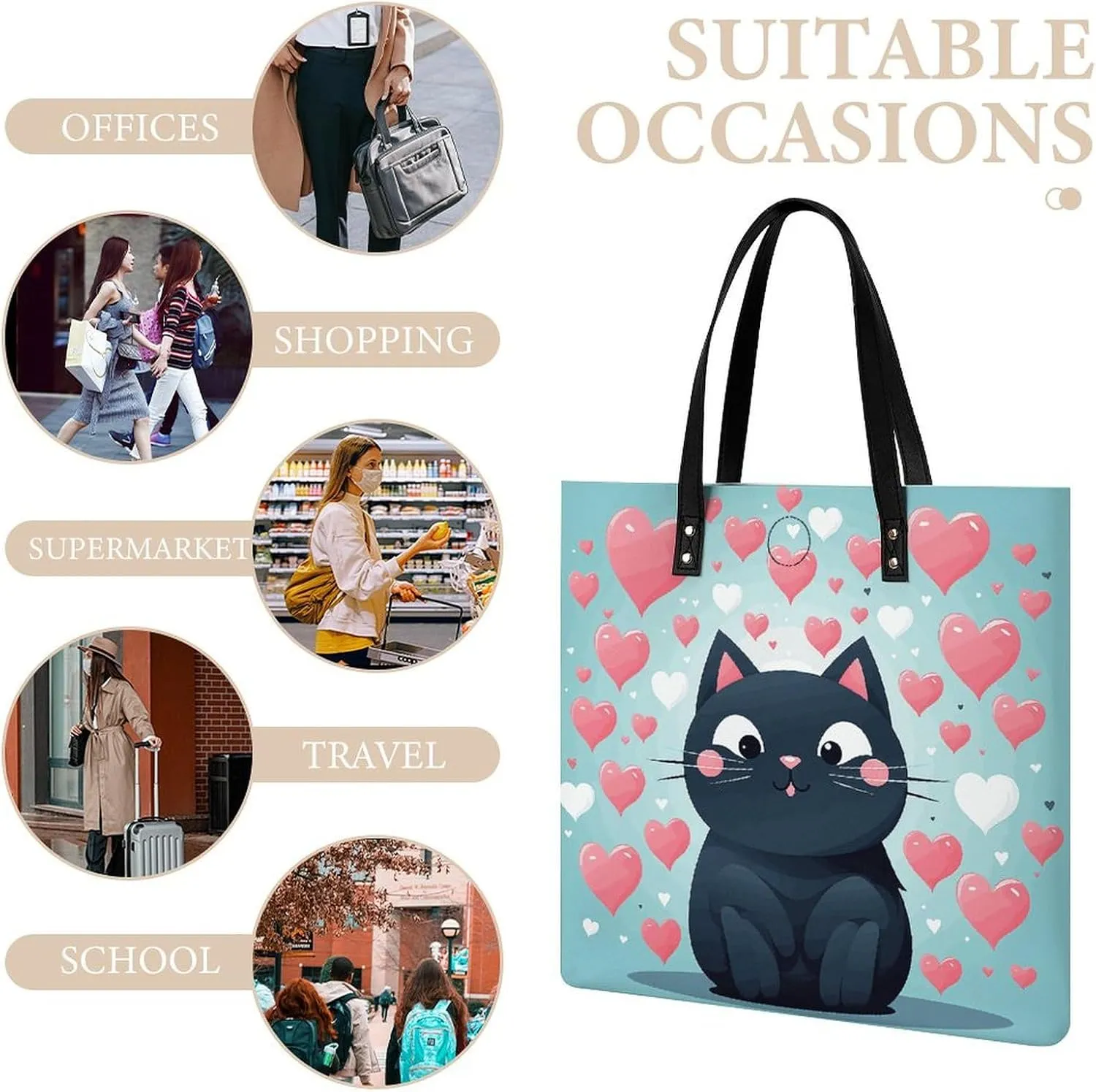 Leather Handbag for Women Tote Bag with Magnetic Buckle Angel with Blue Wings Crossbody Bag Shoulder Bags