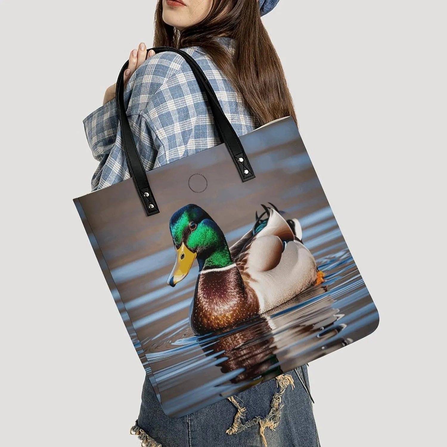 Leather Handbag for Women Tote Bag with Magnetic Buckle Bald Eagle Crossbody Bag Shoulder Bags