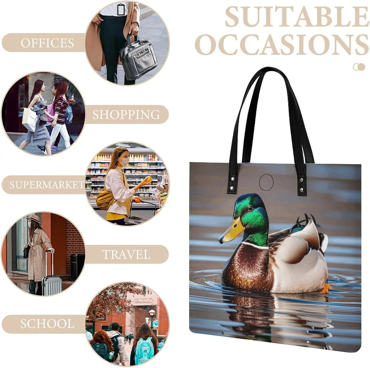 Leather Handbag for Women Tote Bag with Magnetic Buckle Bald Eagle Crossbody Bag Shoulder Bags