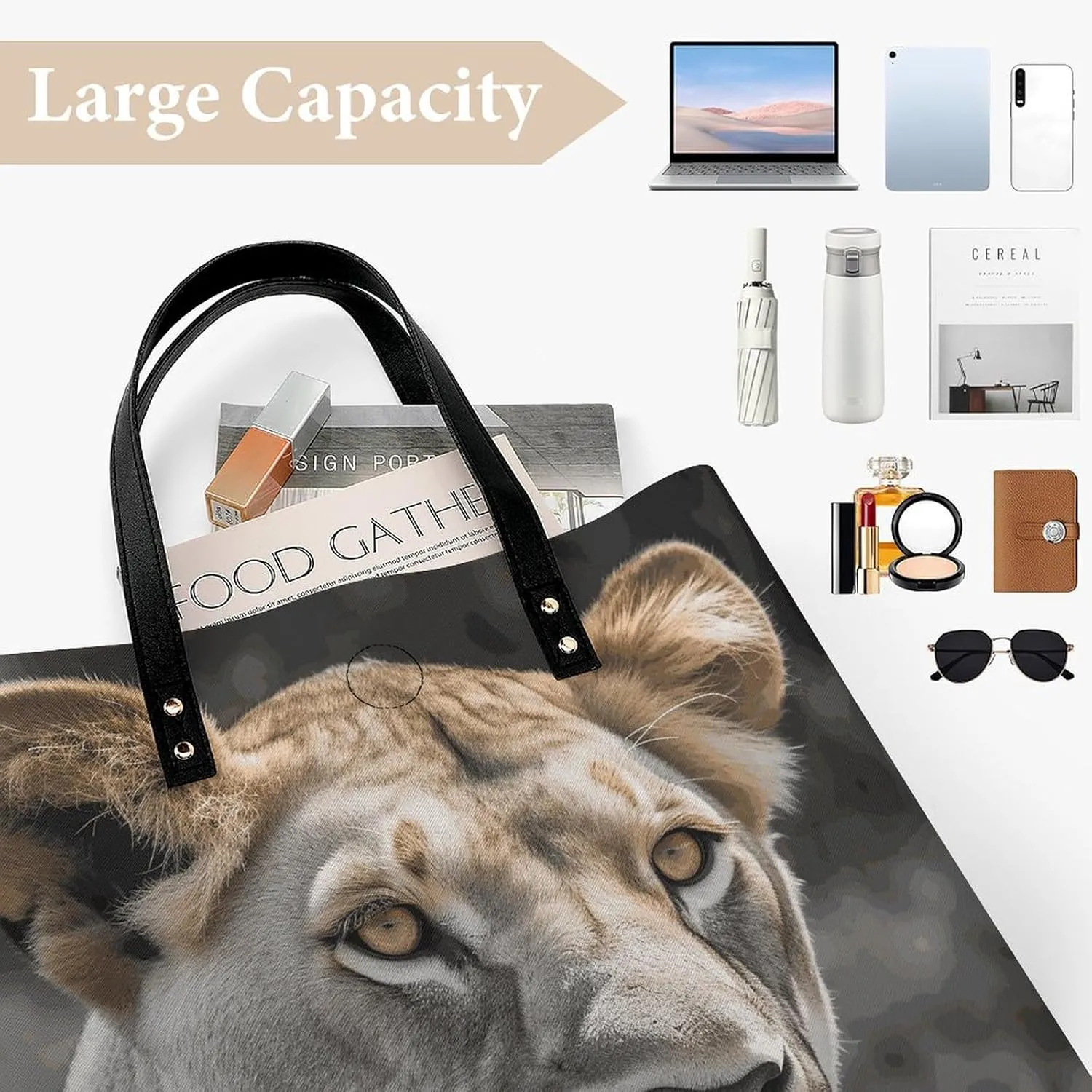 Leather Handbag for Women Tote Bag with Magnetic Buckle Bass Fishing Wave Crossbody Bag Shoulder Bags