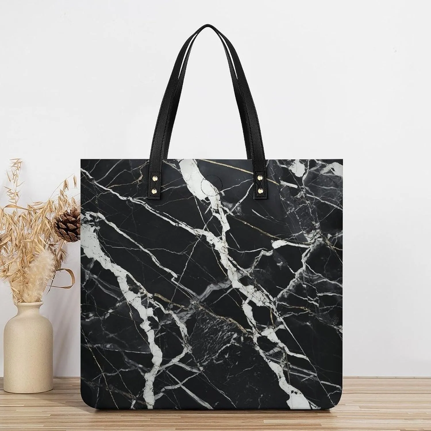 Leather Handbag for Women Tote Bag with Magnetic Buckle Bass Fishing Wave Crossbody Bag Shoulder Bags