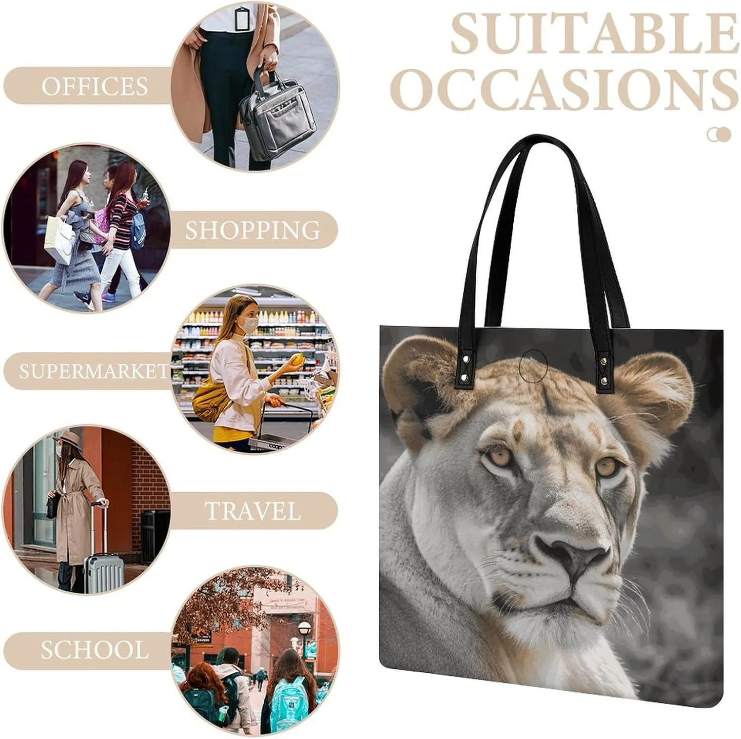 Leather Handbag for Women Tote Bag with Magnetic Buckle Bass Fishing Wave Crossbody Bag Shoulder Bags