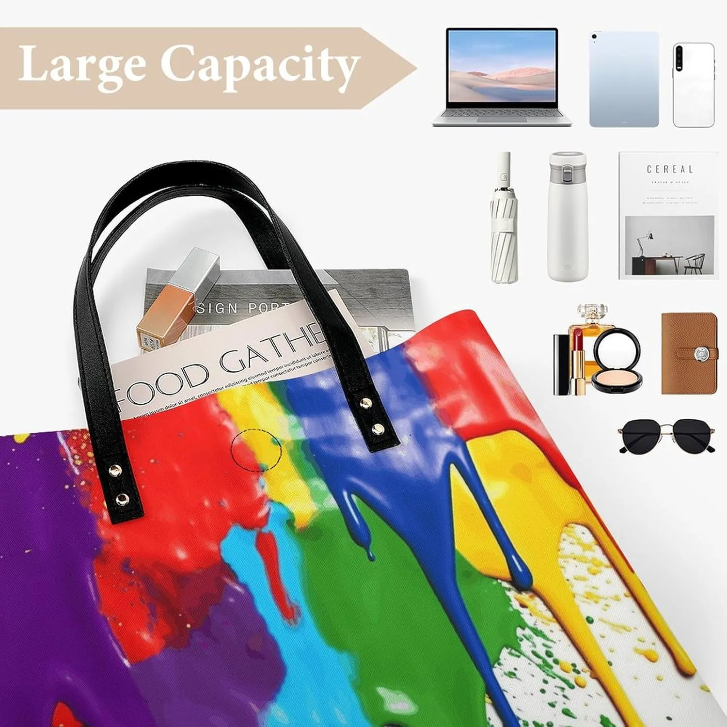 Leather Handbag for Women Tote Bag with Magnetic Buckle Boat Map Crossbody Bag Shoulder Bag