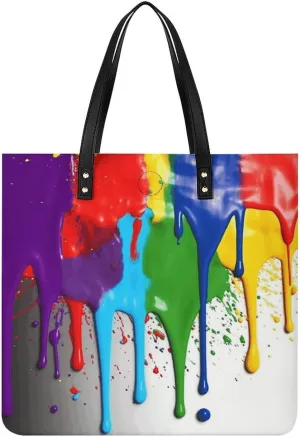 Leather Handbag for Women Tote Bag with Magnetic Buckle Boat Map Crossbody Bag Shoulder Bag