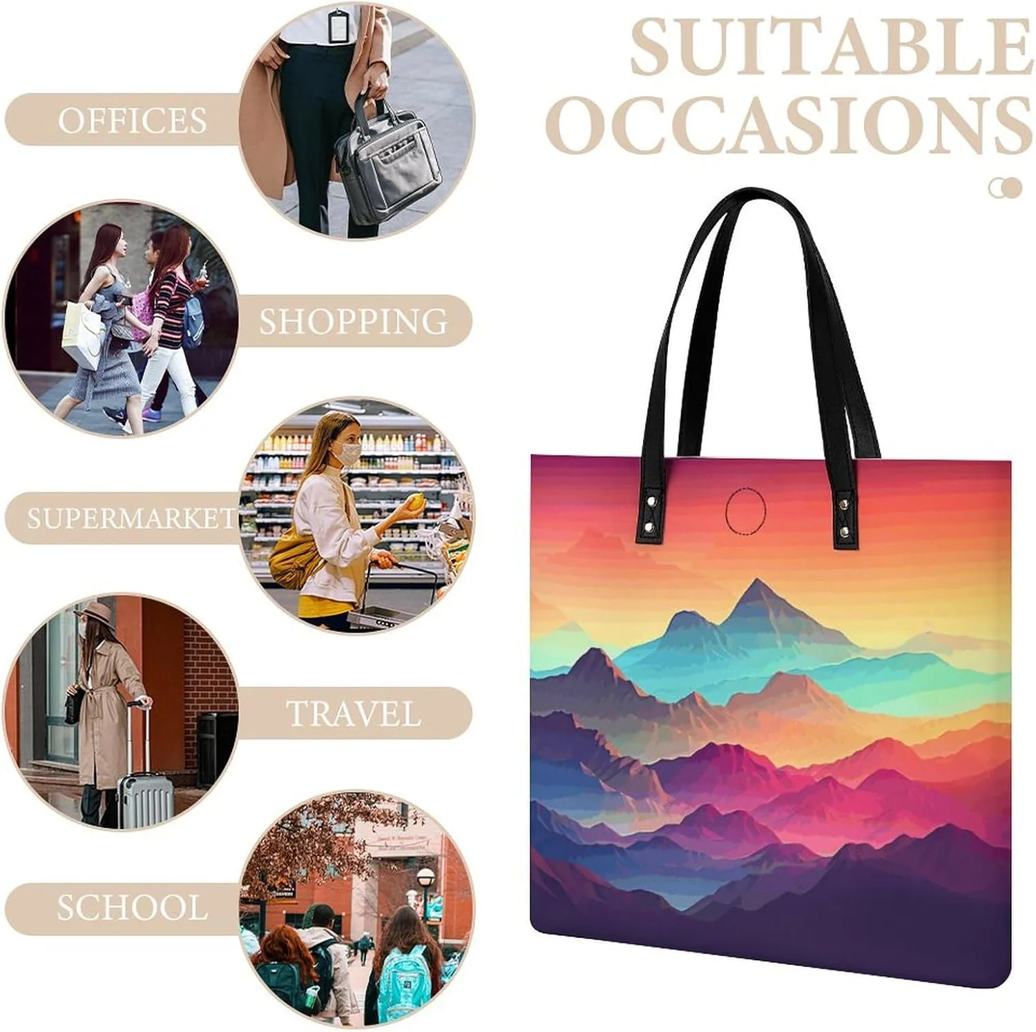 Leather Handbag for Women Tote Bag with Magnetic Buckle Boat Map Crossbody Bag Shoulder Bag
