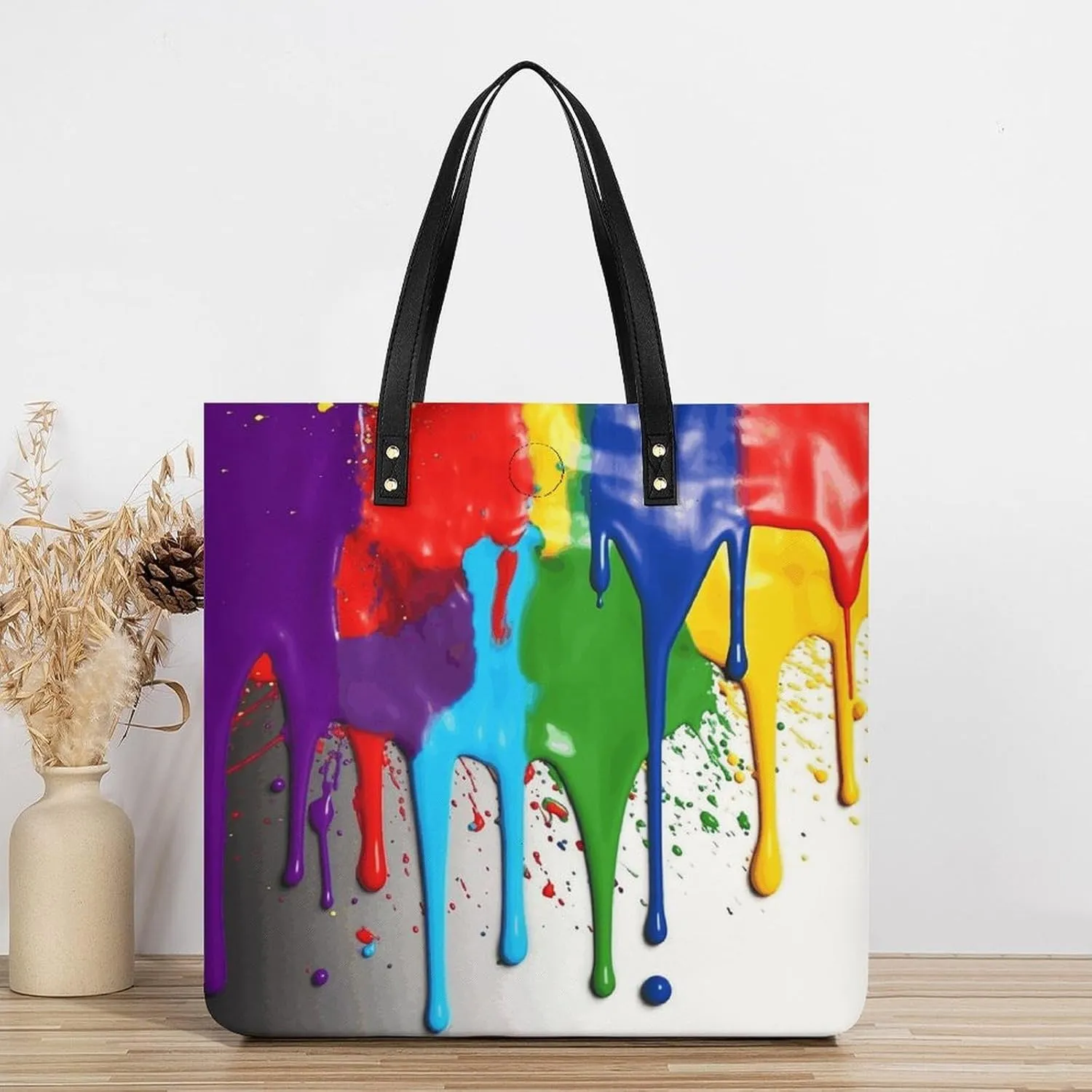 Leather Handbag for Women Tote Bag with Magnetic Buckle Boat Map Crossbody Bag Shoulder Bag