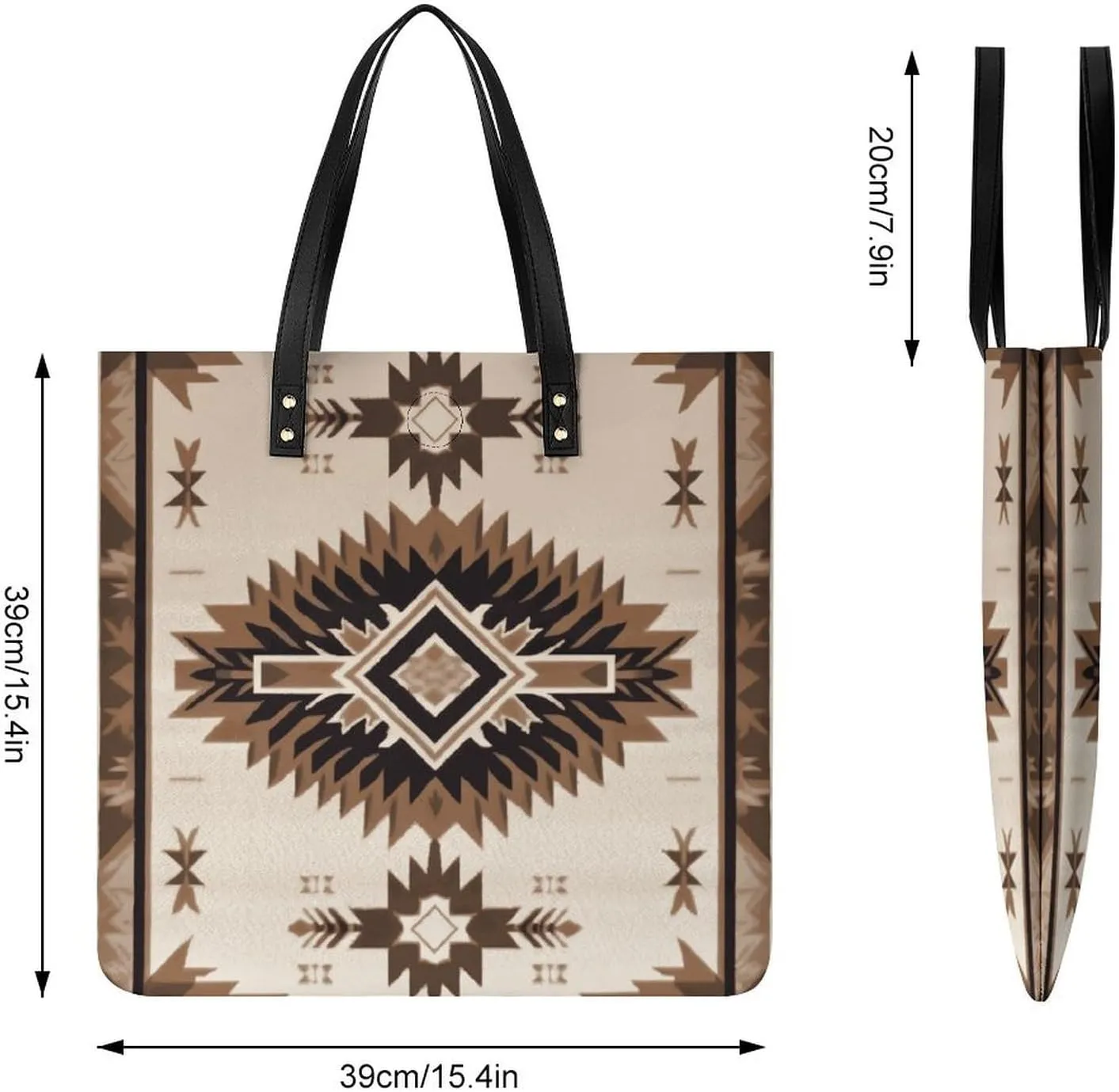 Leather Handbag for Women Tote Bag with Magnetic Buckle Bohemian Elephant Pattern Crossbody Bag Shoulder Bag