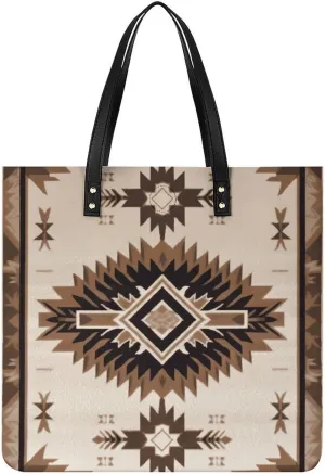 Leather Handbag for Women Tote Bag with Magnetic Buckle Bohemian Elephant Pattern Crossbody Bag Shoulder Bag