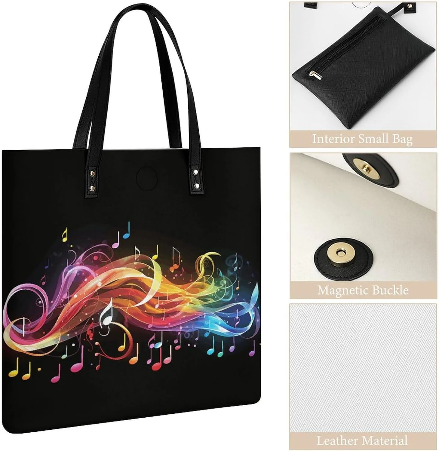 Leather Handbag for Women Tote Bag with Magnetic Buckle Cute Cockatiel Crossbody Bag Shoulder Bag