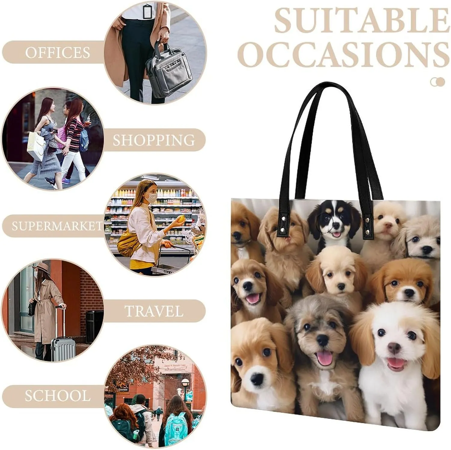 Leather Handbag for Women Tote Bag with Magnetic Buckle Cute Elephant_80395810 Crossbody Bag Shoulder Bags