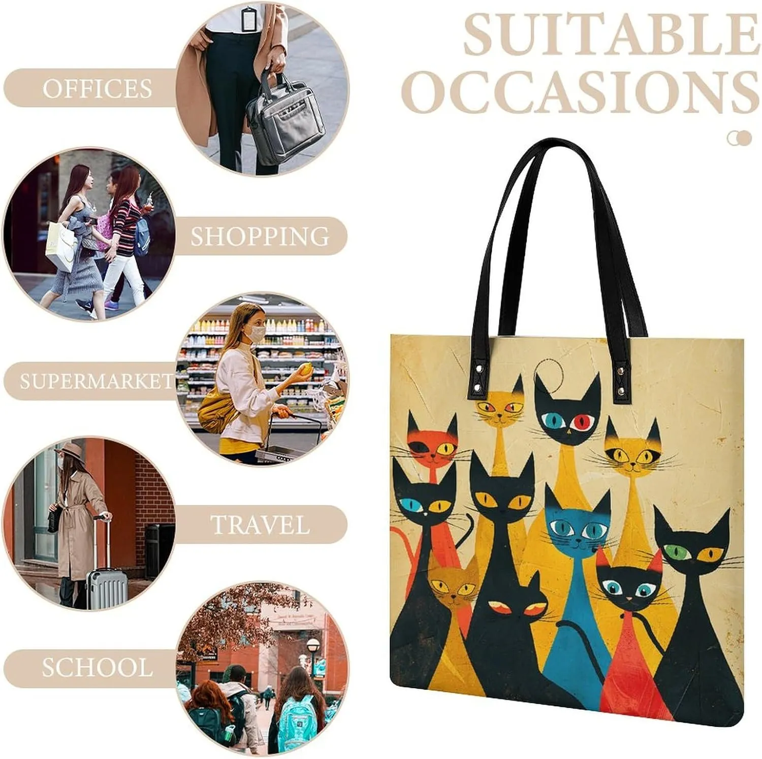 Leather Handbag for Women Tote Bag with Magnetic Buckle Cute Elephant_80395810 Crossbody Bag Shoulder Bags