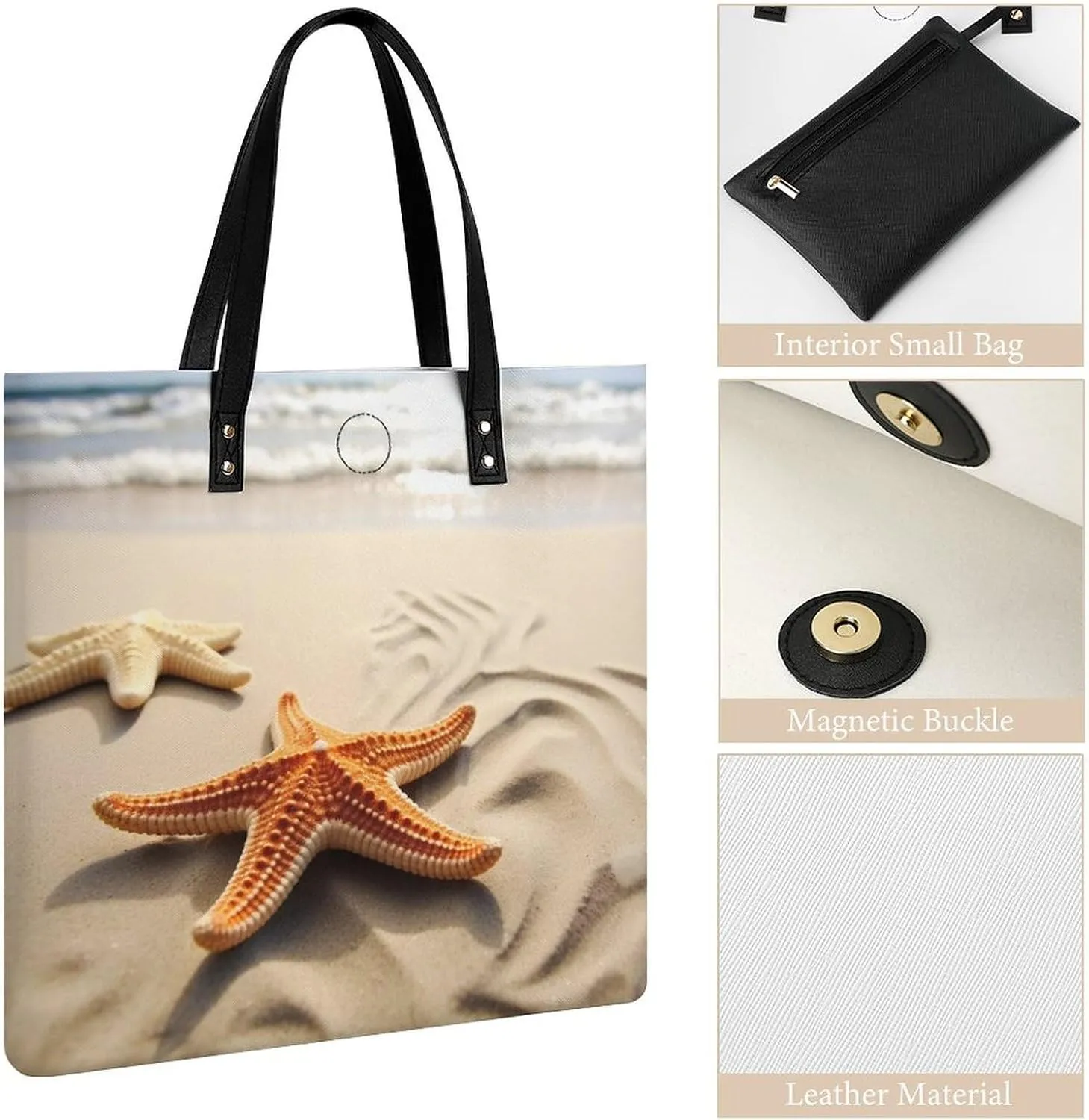 Leather Handbag for Women Tote Bag with Magnetic Buckle Cute Elephant_80395810 Crossbody Bag Shoulder Bags