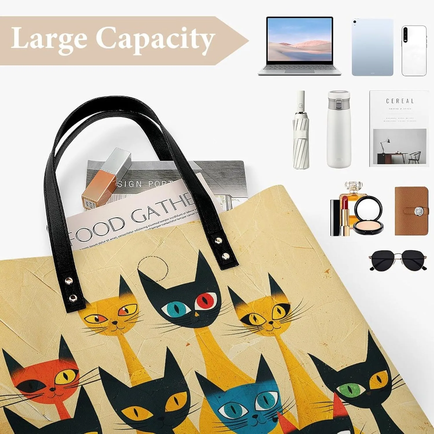 Leather Handbag for Women Tote Bag with Magnetic Buckle Cute Elephant_80395810 Crossbody Bag Shoulder Bags