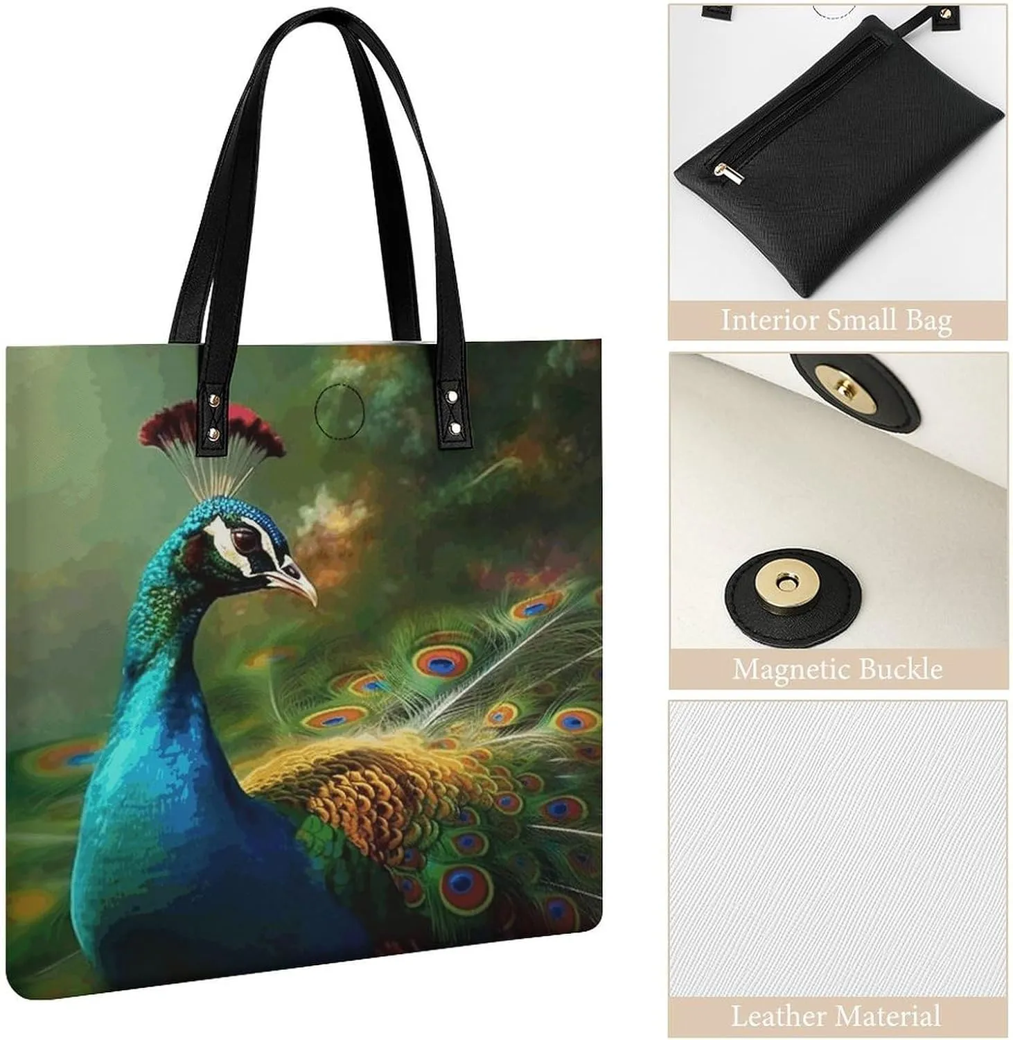 Leather Handbag for Women Tote Bag with Magnetic Buckle Cute Yellow Rubber Ducky Crossbody Bag Shoulder Bag