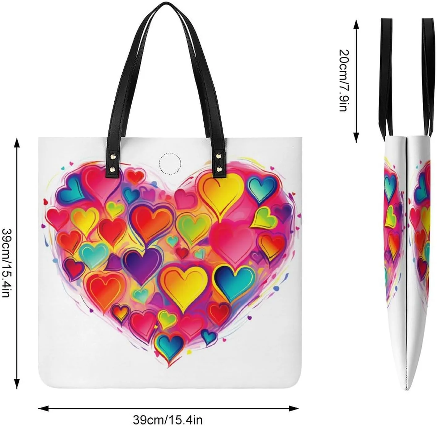 Leather Handbag for Women Tote Bag with Magnetic Buckle Dove Sun Art Crossbody Bag Shoulder Bags