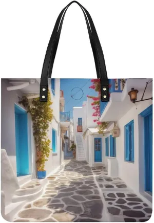 Leather Handbag for Women Tote Bag with Magnetic Buckle Dove Sun Art Crossbody Bag Shoulder Bags