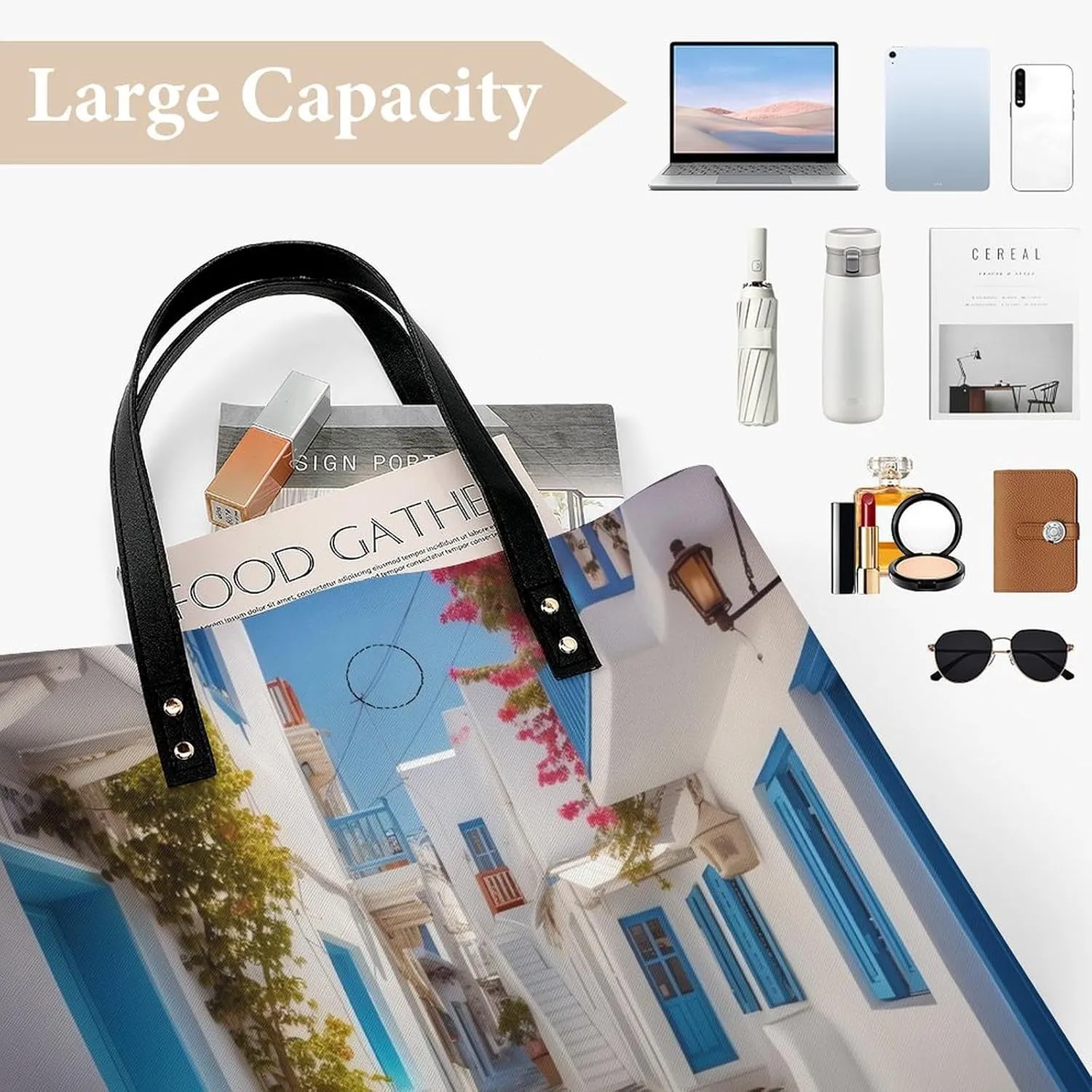 Leather Handbag for Women Tote Bag with Magnetic Buckle Dove Sun Art Crossbody Bag Shoulder Bags