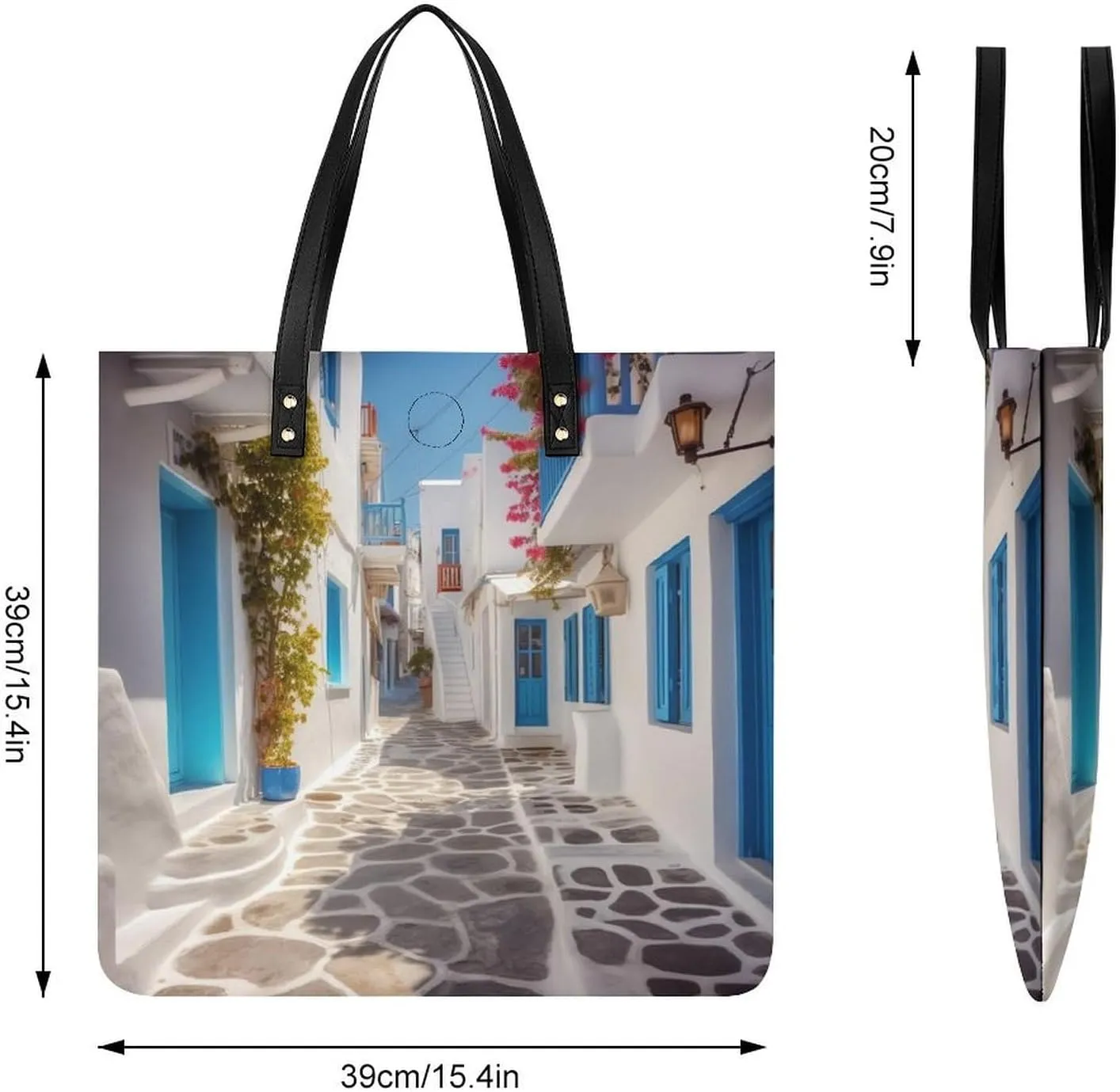 Leather Handbag for Women Tote Bag with Magnetic Buckle Dove Sun Art Crossbody Bag Shoulder Bags
