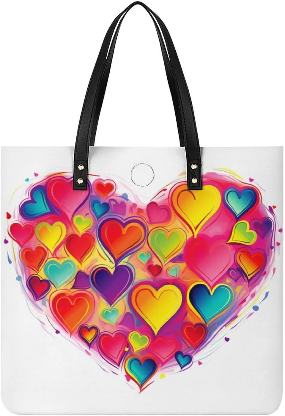 Leather Handbag for Women Tote Bag with Magnetic Buckle Dove Sun Art Crossbody Bag Shoulder Bags