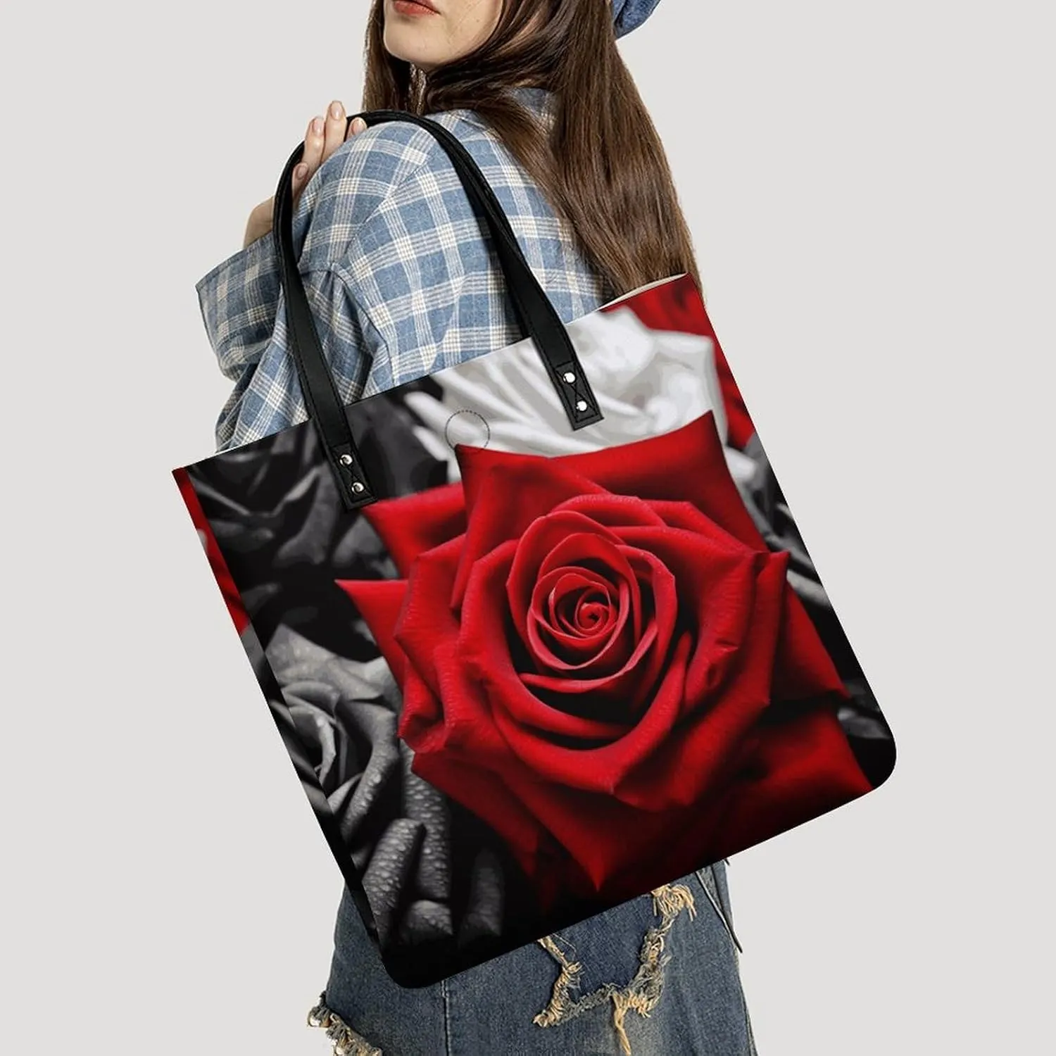 Leather Handbag for Women Tote Bag with Magnetic Buckle Egyptian Pyramids Crossbody Bag Shoulder Bags