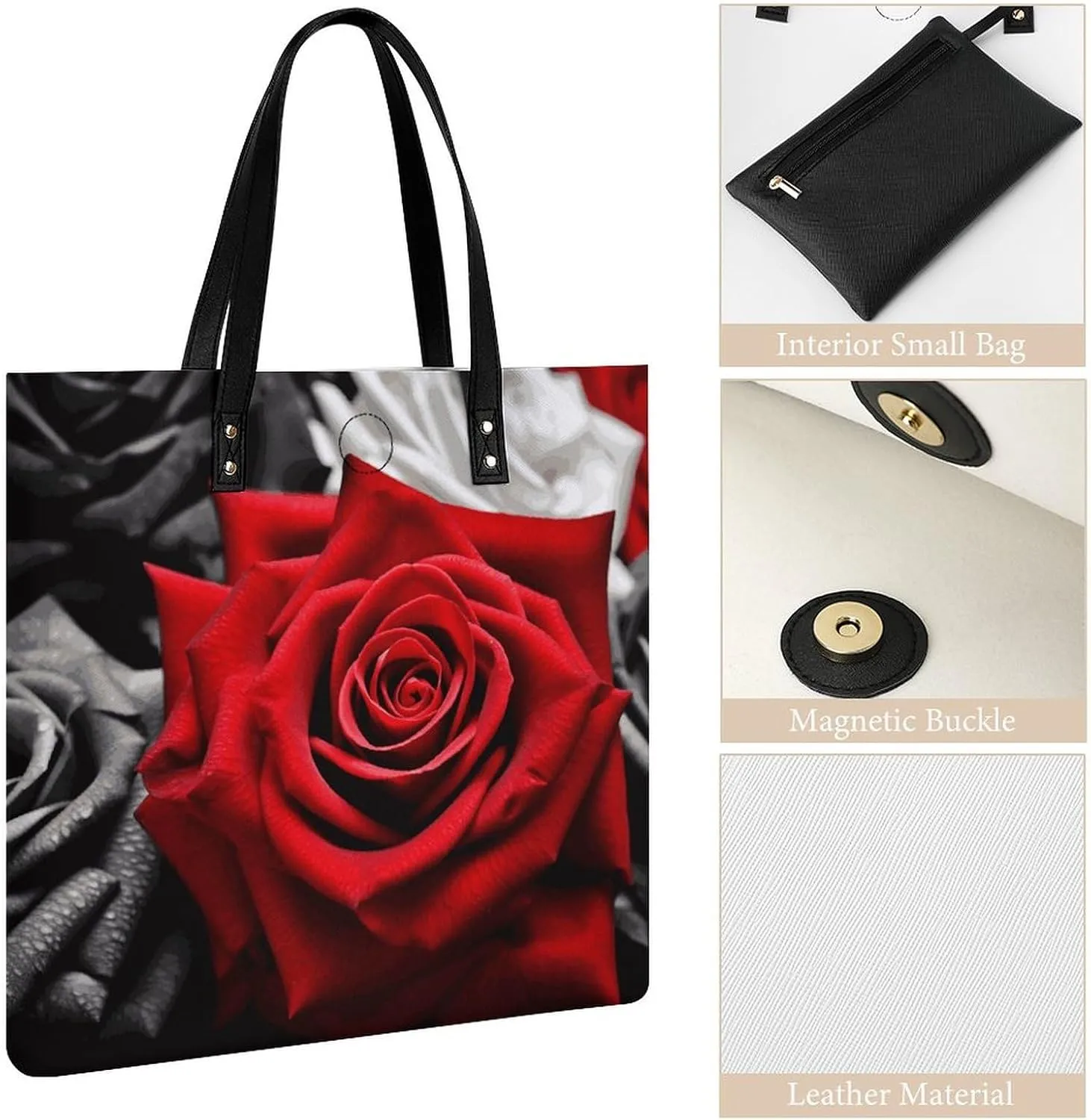 Leather Handbag for Women Tote Bag with Magnetic Buckle Egyptian Pyramids Crossbody Bag Shoulder Bags
