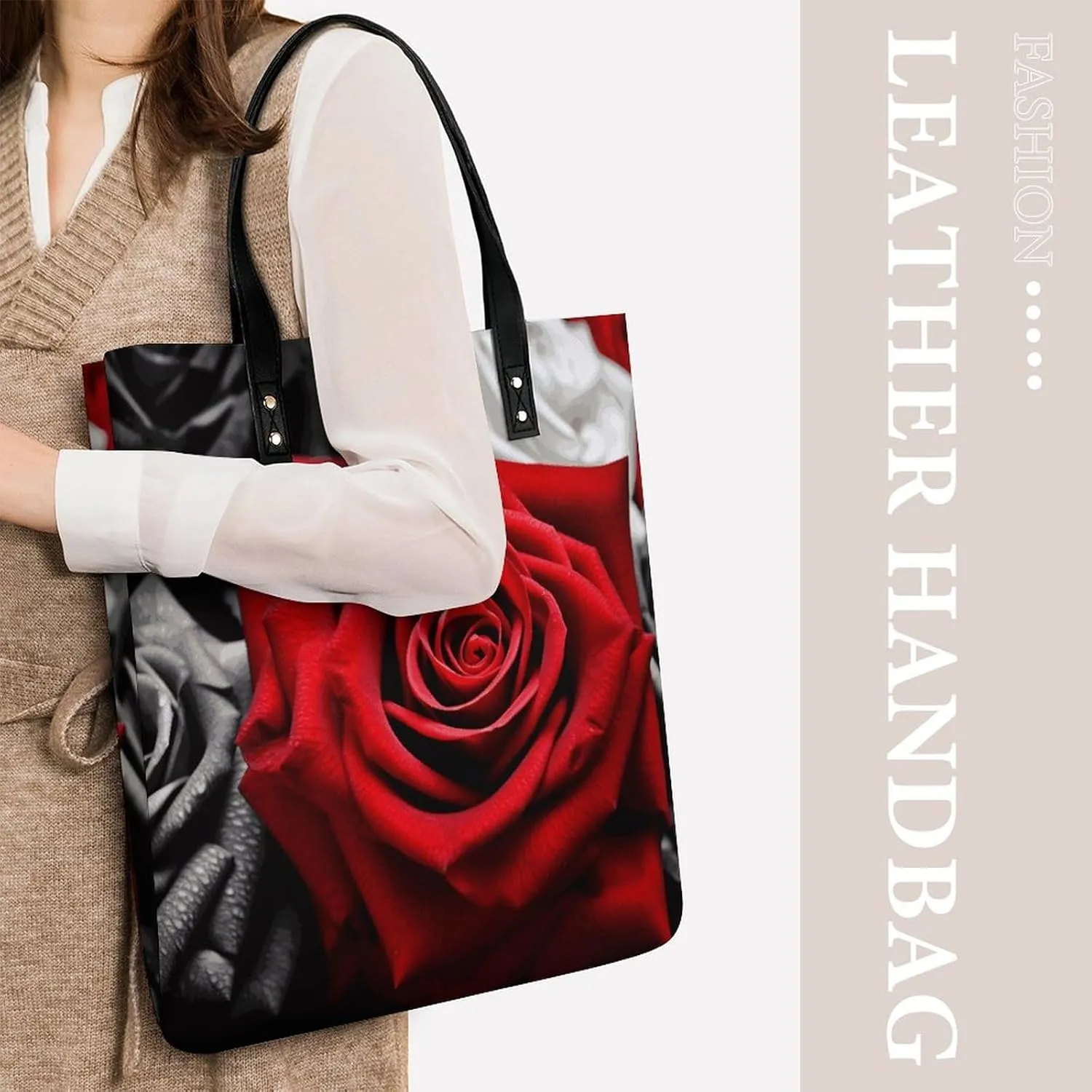 Leather Handbag for Women Tote Bag with Magnetic Buckle Egyptian Pyramids Crossbody Bag Shoulder Bags