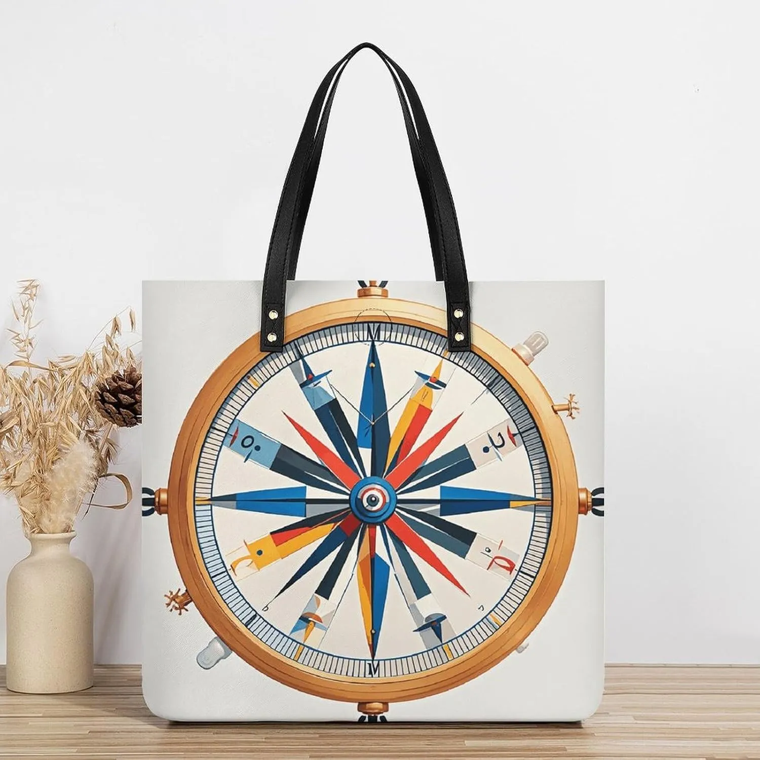 Leather Handbag for Women Tote Bag with Magnetic Buckle Egyptian Scarab Crossbody Bag Shoulder Bags