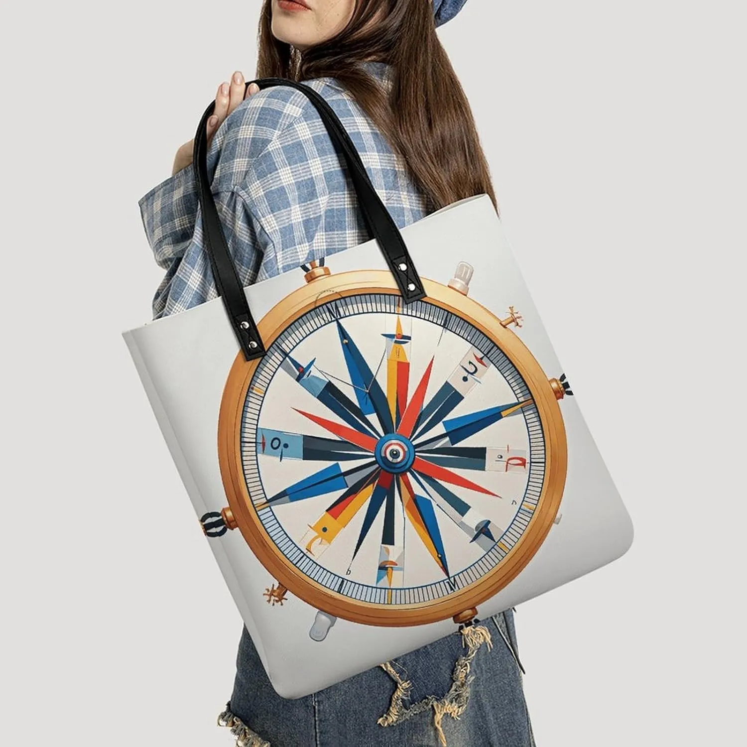 Leather Handbag for Women Tote Bag with Magnetic Buckle Egyptian Scarab Crossbody Bag Shoulder Bags
